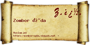 Zombor Éda névjegykártya